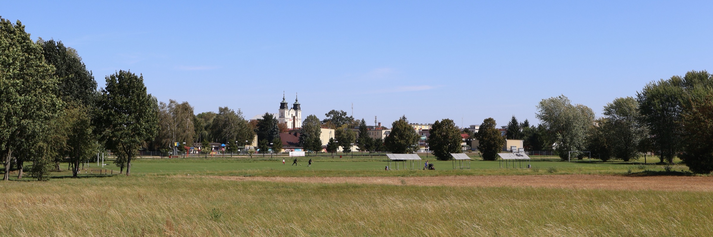 Panorama Łukowa z widoczną Kolegiatą Przemienienia Pańskiego